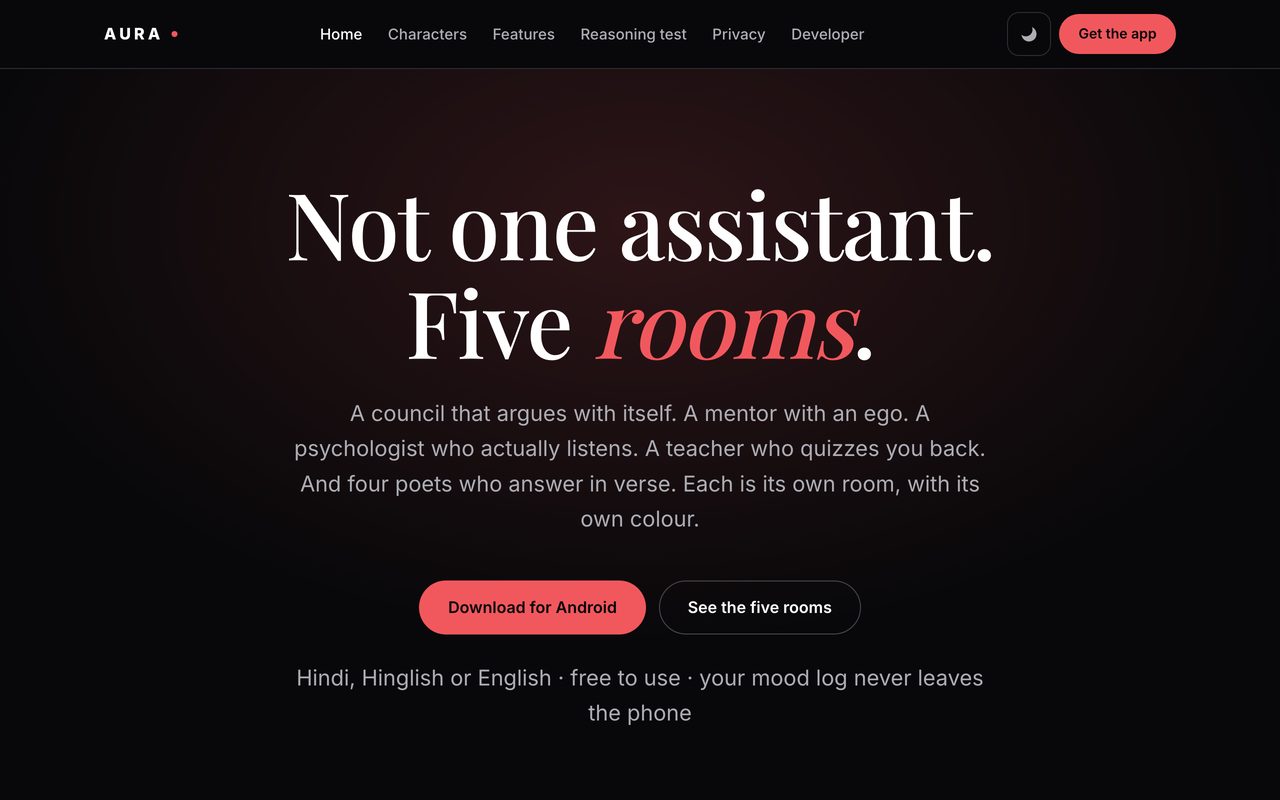 Aura Shakti — Five AI rooms in one app
