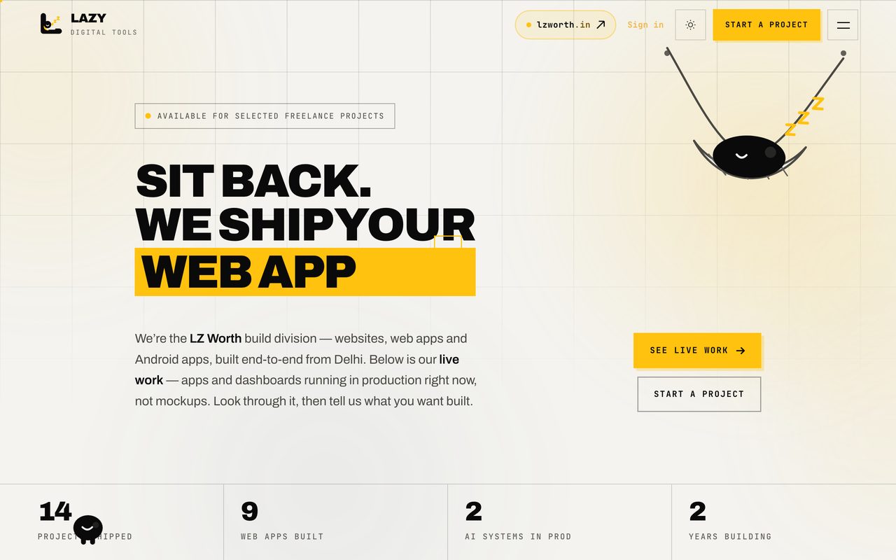 LZ Worth Web & Apps — Websites, Android apps and web applications, built end to end.