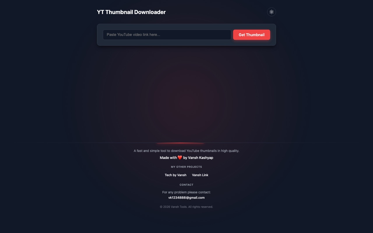 vthumb — Paste a YouTube URL and pull its thumbnail at full resolution, in one click